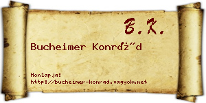 Bucheimer Konrád névjegykártya